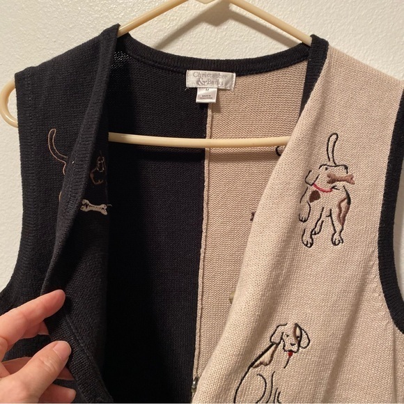 Christopher & Banks Vest Women’s Size M Animals Novelty Button Down Sweater - Picture 12 of 14